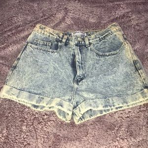 American Apparel high waisted denim shorts